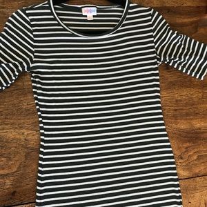 Olive green striped dress